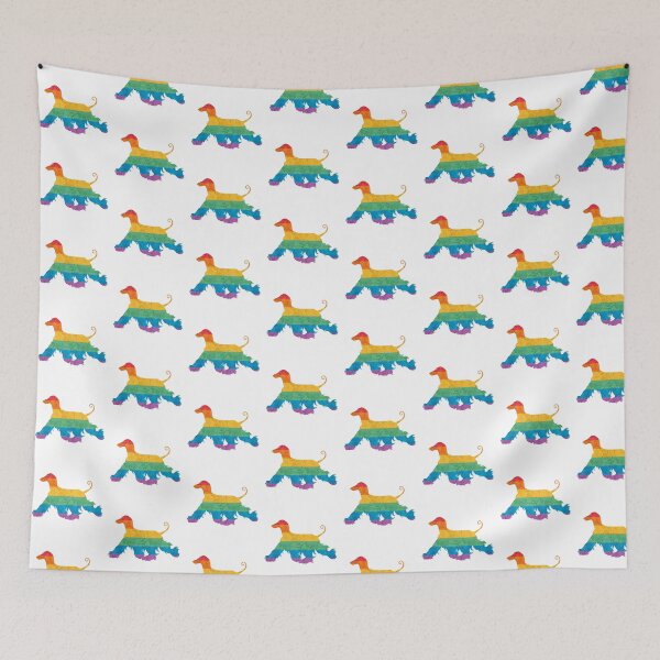 Item preview, Rainbow Pride Afghan Hound designed and sold by Spinyflowerart.