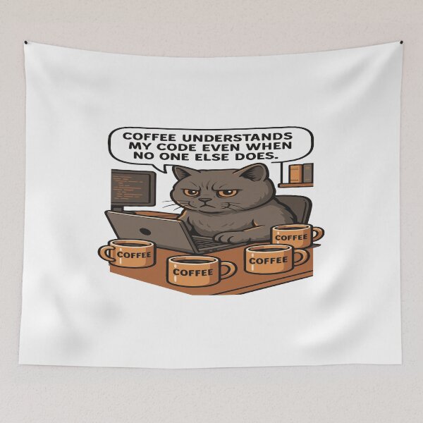 Item preview, Caffeinated Coder Cat – British Shorthair Secret to Success designed and sold by Soft Strength Studio.