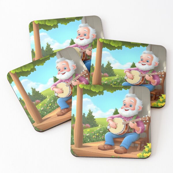 Item preview, Cheerful Grandpa Playing Banjo in a Sunny Garden designed and sold by Artessie.