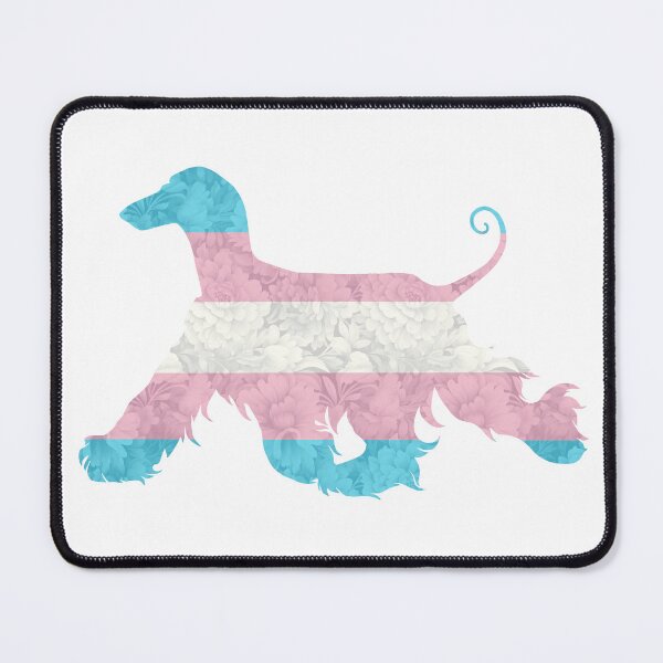 Item preview, Transgender Pride Afghan Hound designed and sold by Spinyflowerart.
