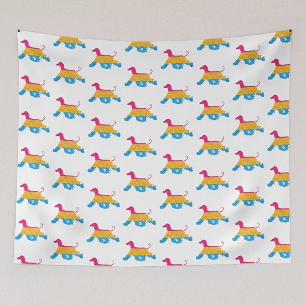 Item preview, Pansexual Pride Afghan Hound designed and sold by Spinyflowerart.