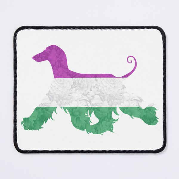 Item preview, Genderqueer Pride Afghan Hound designed and sold by Spinyflowerart.