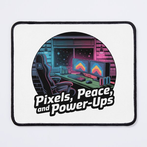 Item preview, Pixels, Peace & Power-Ups – Gaming-Setup designed and sold by MrERNST.