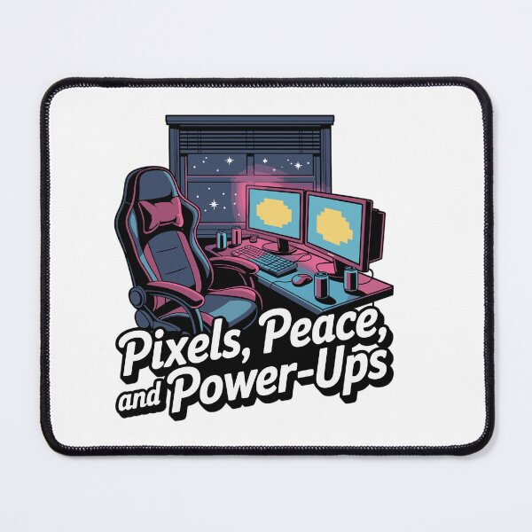 Item preview, Pixels, Peace & Power-Ups – Gaming-Setup designed and sold by MrERNST.