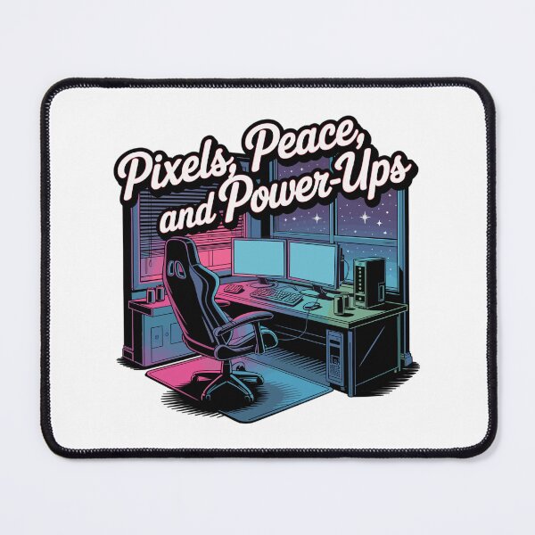 Item preview, Pixels, Peace & Power-Ups – Gaming-Setup designed and sold by MrERNST.