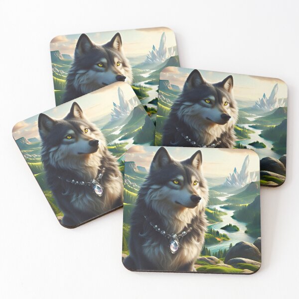 Item preview, Guardian Wolf of the Crystal Valley  designed and sold by EmeraldeaArt.