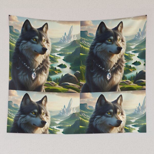 Item preview, Guardian Wolf of the Crystal Valley  designed and sold by EmeraldeaArt.