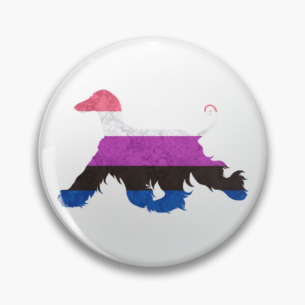 Item preview, Genderfluid Pride Afghan Hound designed and sold by Spinyflowerart.
