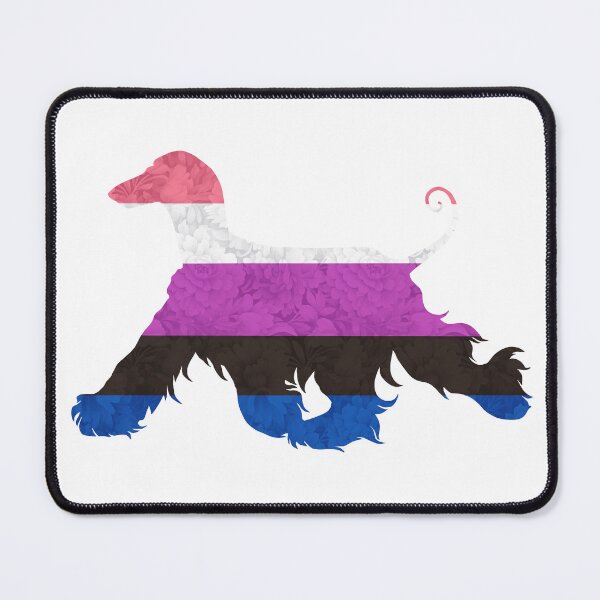 Item preview, Genderfluid Pride Afghan Hound designed and sold by Spinyflowerart.