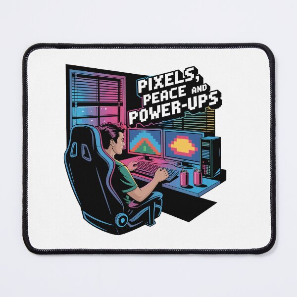 Item preview, Pixels, Peace & Power-Ups – Gaming-Setup designed and sold by MrERNST.
