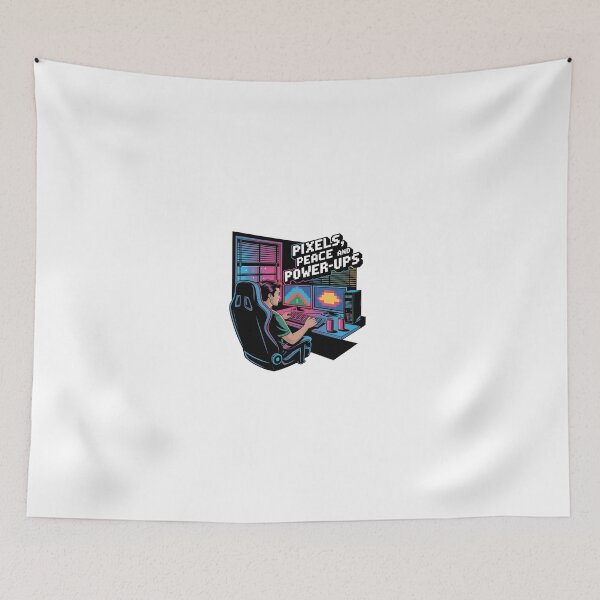 Item preview, Pixels, Peace & Power-Ups – Gaming-Setup designed and sold by MrERNST.