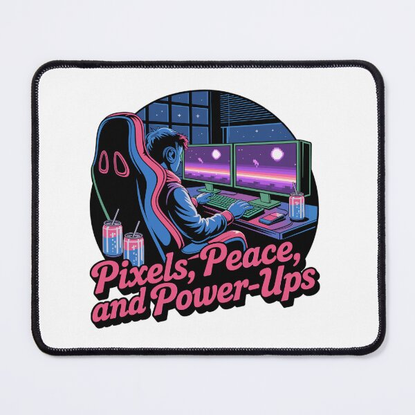 Item preview, Pixels, Peace & Power-Ups – Gaming-Setup designed and sold by MrERNST.