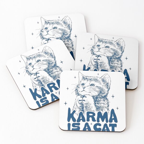 Item preview, karma is a cat designed and sold by Pretty Postcards.