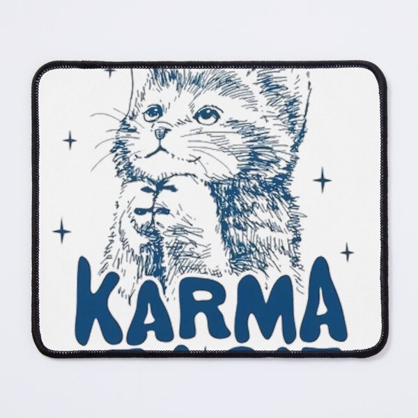 Item preview, karma is a cat designed and sold by Pretty Postcards.