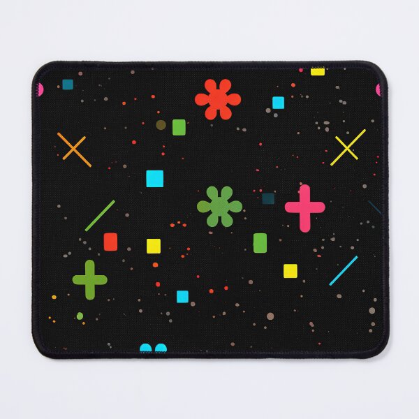 Item preview, Retro Confetti Symbols Pattern on Black designed and sold by bubblegoth.
