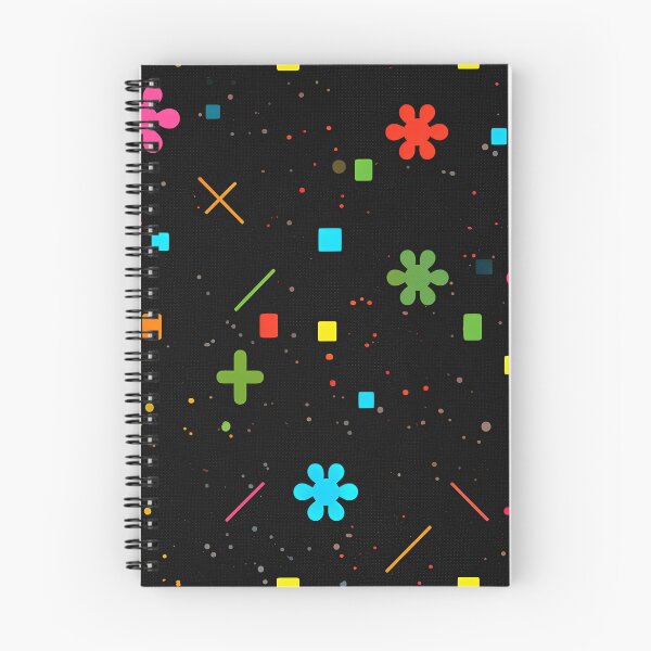Item preview, Retro Confetti Symbols Pattern on Black designed and sold by bubblegoth.