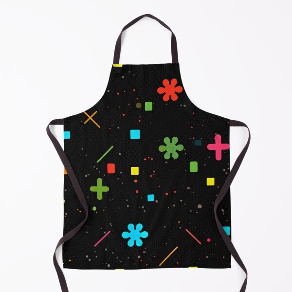Item preview, Retro Confetti Symbols Pattern on Black designed and sold by bubblegoth.