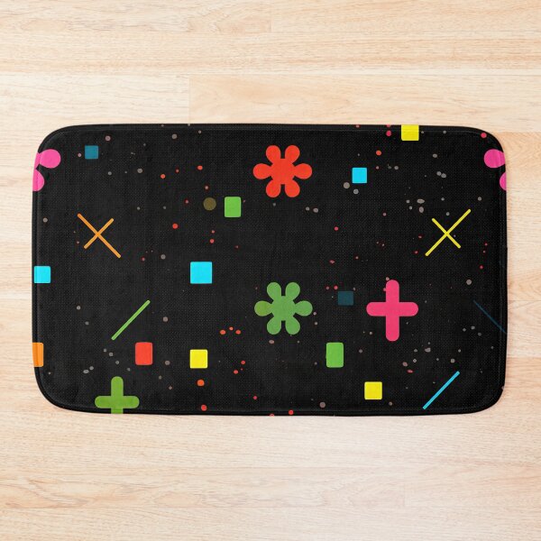 Item preview, Retro Confetti Symbols Pattern on Black designed and sold by bubblegoth.