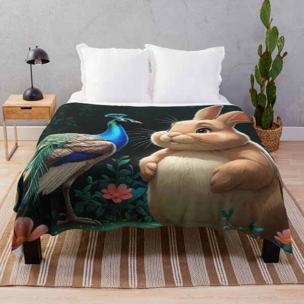 Item preview,  Bunny and peacock in an eco friendly world designed and sold by Nature's Palette.