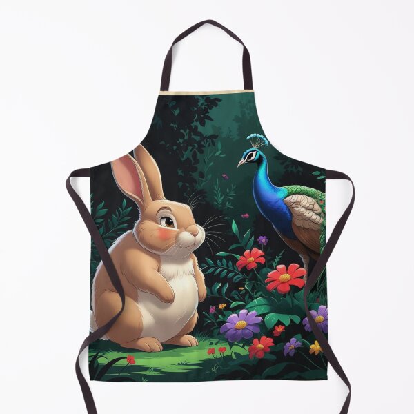 Item preview, Bunny and peacock co existing in the animal kingdom designed and sold by Nature's Palette.