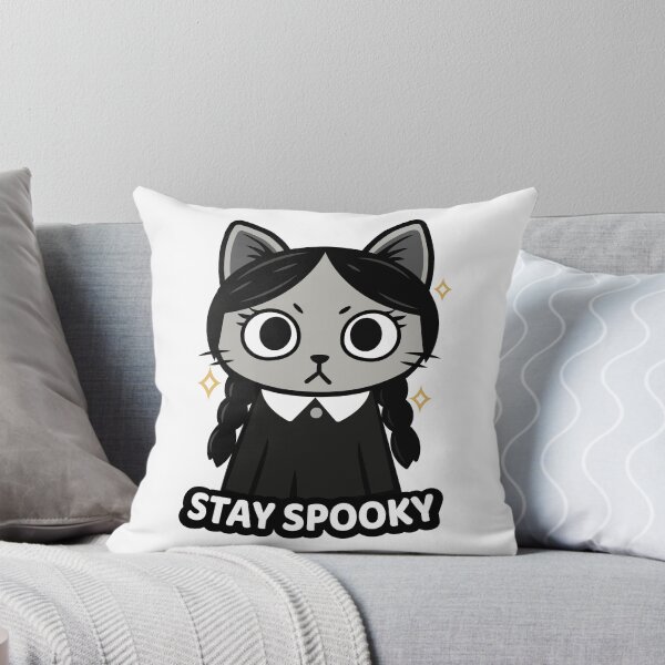 Artikelvorschau, Kawaii Wednesday Addams Cat – „Bleib gruselig“ Süße Gothic entworfen und verkauft von MandarinaStudio.