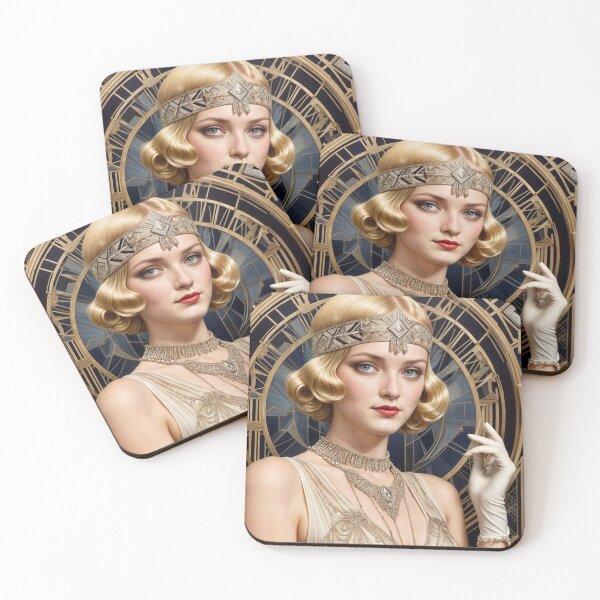 Item preview, Glamorous 1920s Flapper Portrait – Vintage Art Deco Elegance designed and sold by ForeverPrintsOK.
