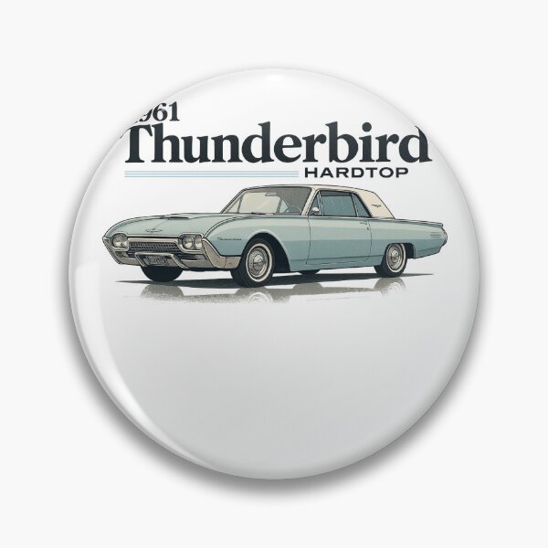 Item preview, 1961 Ford Thunderbird Hardtop Retro Classic in Light Blue and White designed and sold by TheArtOfCar.