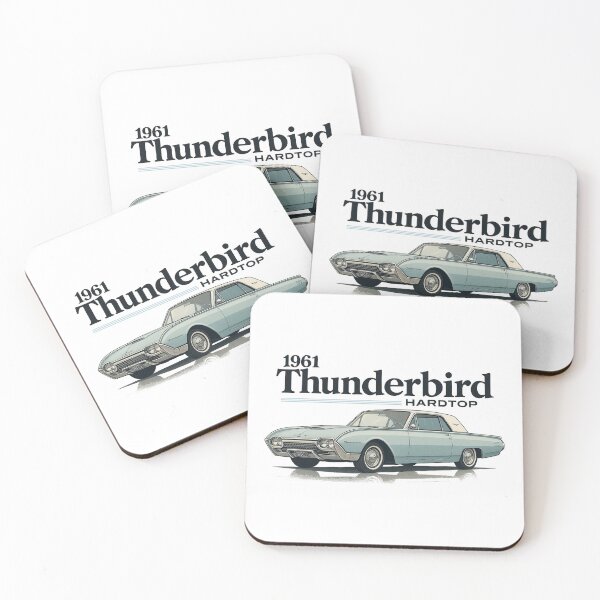 Item preview, 1961 Ford Thunderbird Hardtop Retro Classic in Light Blue and White designed and sold by TheArtOfCar.