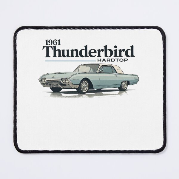 Item preview, 1961 Ford Thunderbird Hardtop Retro Classic in Light Blue and White designed and sold by TheArtOfCar.