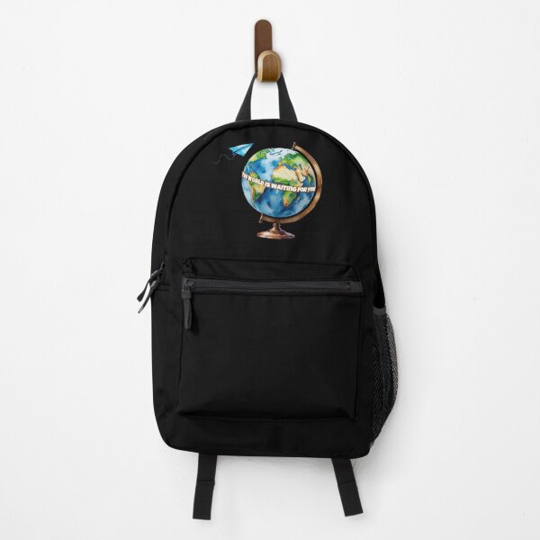 Item preview, The World is Waiting for You – Globe and Paper Airplane Motivational Art designed and sold by Yuli Club.