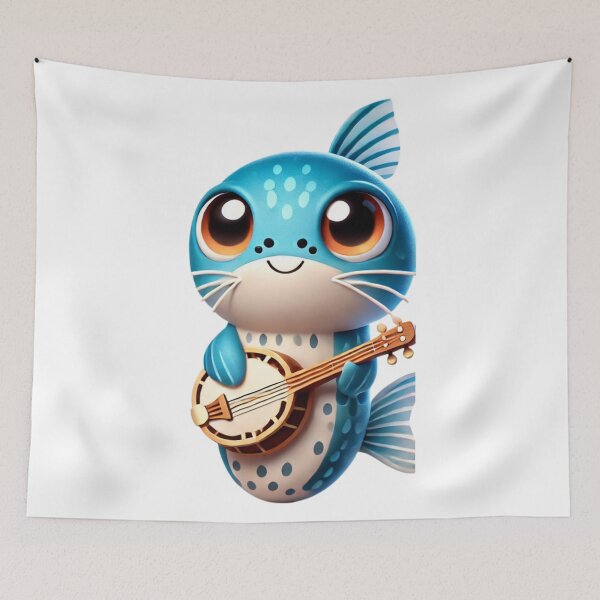 Item preview, Adorable Banjo Catfish in Blue Harmony designed and sold by Sillytoe.