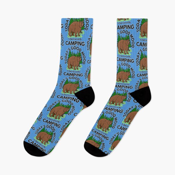 Item preview, Today’s Good Mood Is Sponsored By Camping  designed and sold by Kate Miller Illustrator.