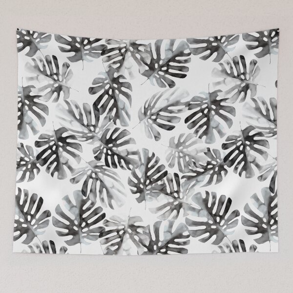 Item preview, Gray Monstera Leaves Watercolor designed and sold by Laurie Pyszkowski.
