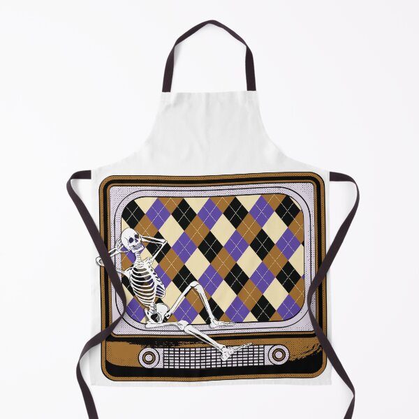 Item preview, Retro Skeleton TV with argyle print designed and sold by ThenSheDid.