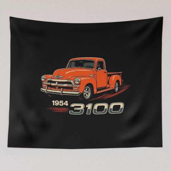 Item preview, 1954 Chevy 3100 Pickup Orange Classic Truck Retro Art T-Shirt designed and sold by TheArtOfCar.