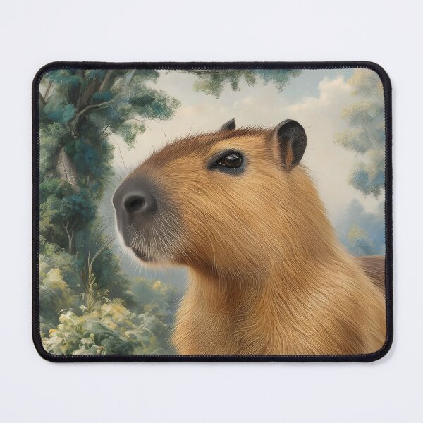 Item preview, Capybara in the Forest – Oil Painting Style designed and sold by EmeraldeaArt.