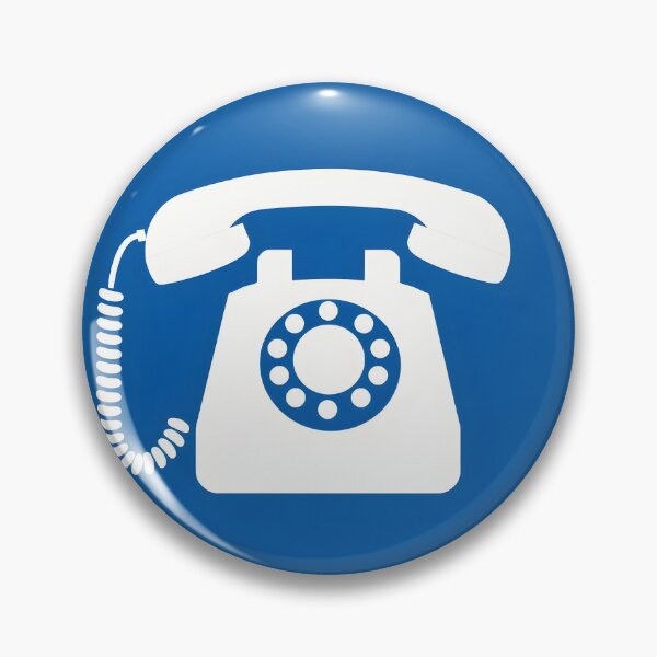 Item preview, Retro Telephone Icon – White on Blue Background Flat Style designed and sold by EmeraldeaArt.