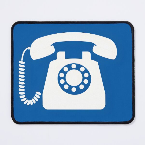 Item preview, Retro Telephone Icon – White on Blue Background Flat Style designed and sold by EmeraldeaArt.