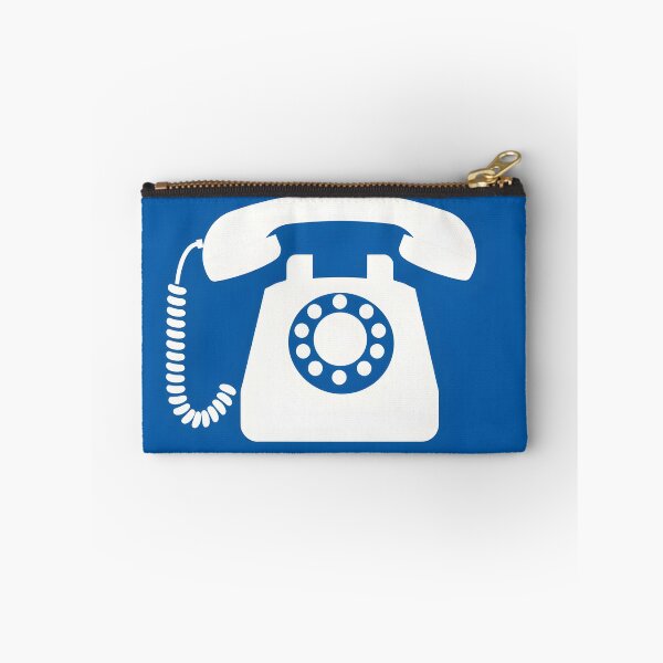 Item preview, Retro Telephone Icon – White on Blue Background Flat Style designed and sold by EmeraldeaArt.