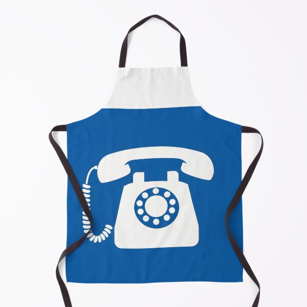 Item preview, Retro Telephone Icon – White on Blue Background Flat Style designed and sold by EmeraldeaArt.