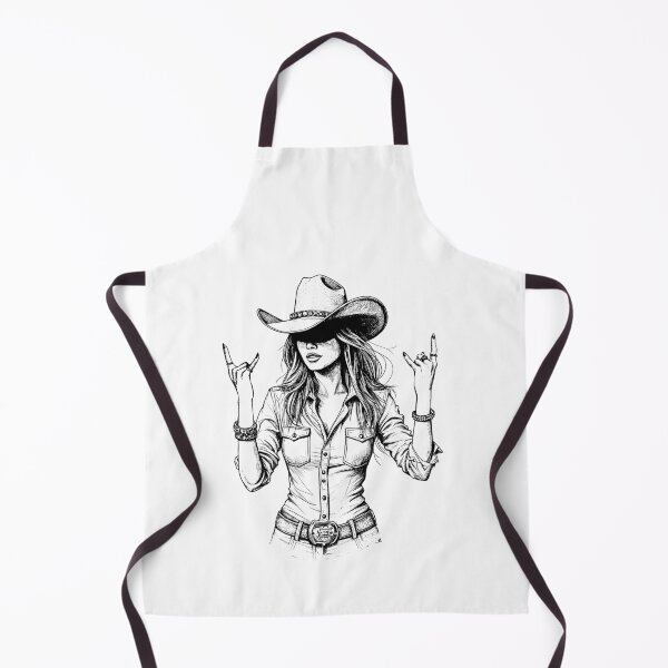Item preview, Cowgirl Rock Sign Black & White Western Rebel Girl Illustration designed and sold by Rosaliartbook.