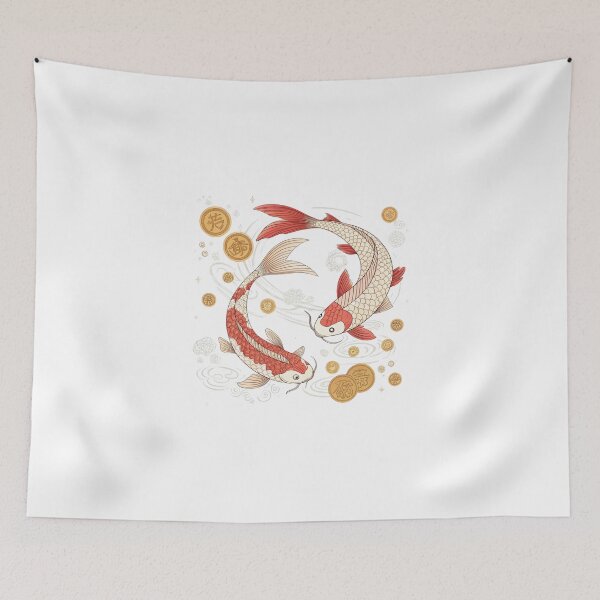 Item preview, Twin Koi fish Japanese fish  designed and sold by Lucky 777.