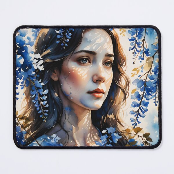 Item preview, Woman Among Wisterias – Summer Portrait with Playful Shadows designed and sold by EmeraldeaArt.