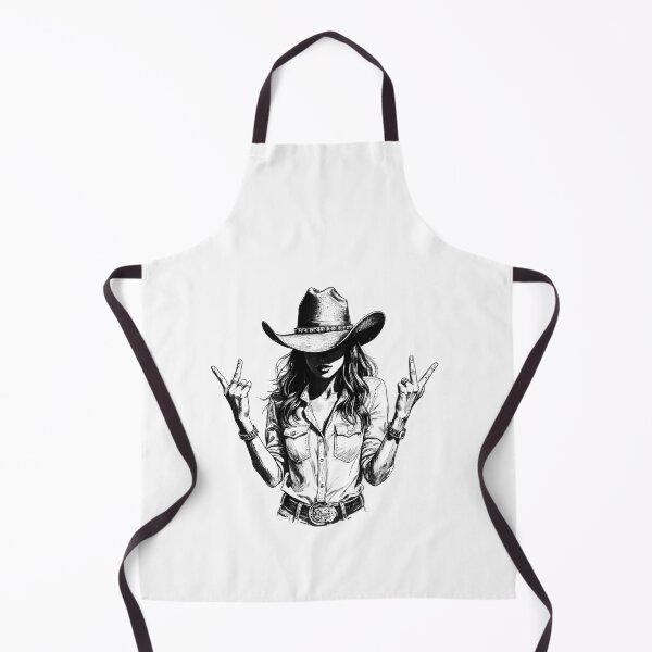Item preview, Cowgirl Peace Sign Black & White Vintage Western Girl Art designed and sold by Rosaliartbook.