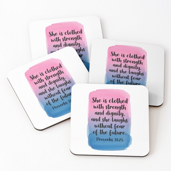 Item preview, She is clothed with strength and dignity, and she laughs without fear of the future, Proverbs 31:25 designed and sold by ArtfulZuzu.