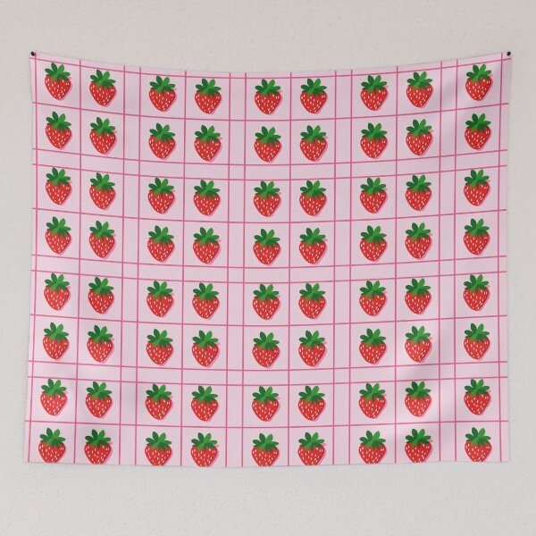 Item preview, Pink Strawberry Grid Pattern designed and sold by lea-lani.