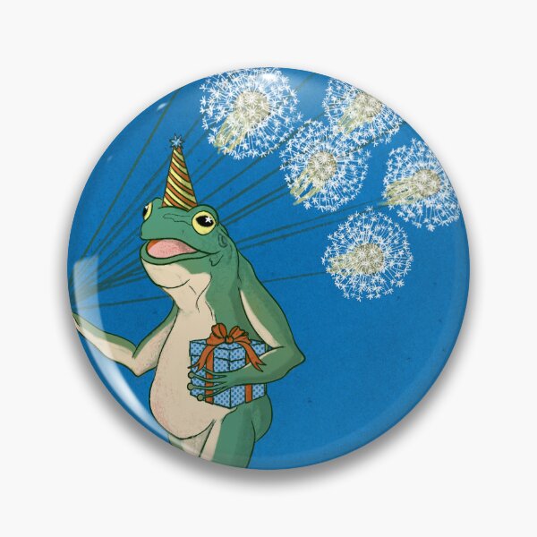 Item preview, Birthday Frog with Dandelion Balloons designed and sold by ECMazur Art.