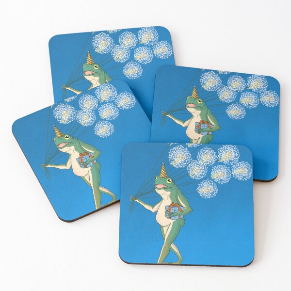 Item preview, Birthday Frog with Dandelion Balloons designed and sold by ECMazur Art.