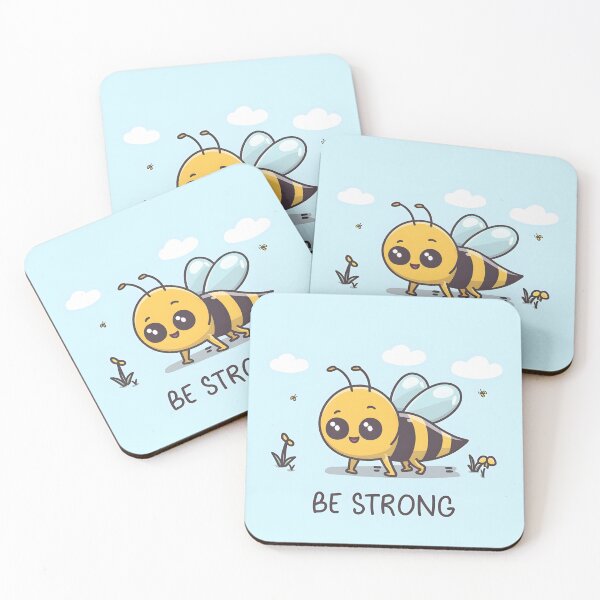 Item preview, Bee Strong – Cute Cartoon Motivational Bee designed and sold by EmeraldeaArt.