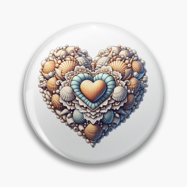 Item preview, Intricate Seashell Heart Art - Ocean-Inspired Love Illustration designed and sold by HustleBossLady247.